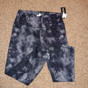 Velocity Women's High Rise/Elastic Free/Ankle Length Black Tie Dye Leggings